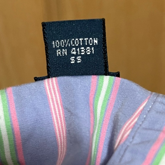 Ralph Lauren Classic Fit Purple Green Pink Stripe Button Down Size 16.5 - Picture 11 of 11